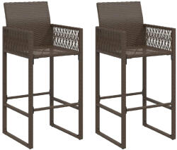 vidaXL 2 db Barna Polyrattan Kerti Bárszék