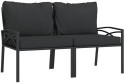 vidaXL 2 db Acél Kerti Szék Szürke Párnákkal 62x75x79 cm
