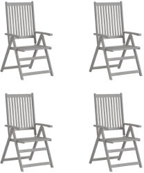 vidaXL 4 db Szürke Tömör Akácfa Kerti Dönthető Szék