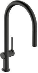 Hansgrohe Talis mosogató csaptelep kihúzható zuhanyzóval csiszolt fekete króm 72802340 (72802340)