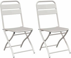 vidaXL Kerti Hajtható Szék 2 db Bézs 42x52x82Cm Porszórt Acél