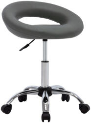 vidaXL Szürke Műbőr Gurulós Munkaszék