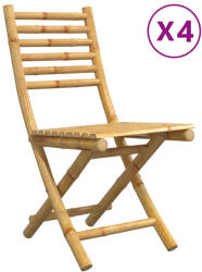 vidaXL 4 db Összecsukható Bambusz Kerti Szék 43X54X88 cm