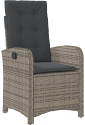 vidaXL Szürke Polyrattan Dönthető Kerti Szék Párnákkal