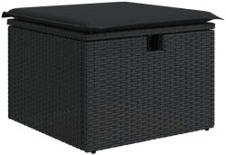 vidaXL Fekete Polyrattan Kerti Szék Párnával 55x55x37 cm VD365967