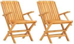 vidaXL 2 db Tömör Tíkfa Összecsukható Kerti Szék 61x67x90 cm