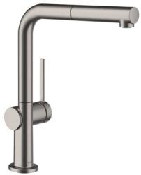 Hansgrohe Talis mosogató csaptelep kihúzható zuhanyzóval csiszolt fekete króm 72845340 (72845340)