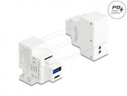 Delock Keystone Modul A-típusú USB-vel és USB Type-C töltő porttal PD 20 W fehér (41483) (41483)