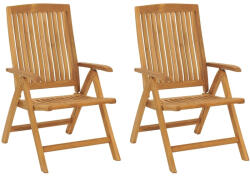 vidaXL 2 db Tömör Tíkfa Dönthető Kerti Szék