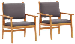 vidaXL Kerti Szék Párnával 2 db Antracit Tömör Akácfa