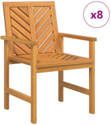 vidaXL Étkezőszék 8 db Természetes 62, 5x59x89 cm Tömör Akácfa
