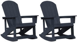 vidaXL Adirondack Hintás Székek 2 db Tengerészkék Hdpe