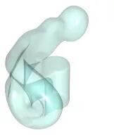 LEGO® 27393c15 - LEGO átlátszó világoskék lekerekített energia hullám fogantyúval (27393c15)