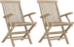 vidaXL 2 db Összecsukható Tömör Tíkfa Kerti Szék 56x61x89 cm