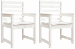 vidaXL 2 db Fehér Tömör Fenyőfa Kerti Szék 60X48X91 cm