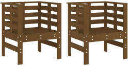 vidaXL 2 db Mézbarna Tömör Fenyőfa Kerti Szék 61, 5x53x71 cm