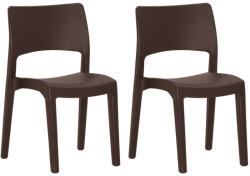 vidaXL 2 db Mokka Színű Polipropilén Kerti Szék