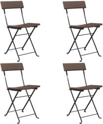 vidaXL 4 db Barna Polyrattan Összecsukható Bisztrószék