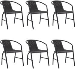 vidaXL 6 db Műanyag Rattan És Acél Kerti Étkezőszék 110 Kg