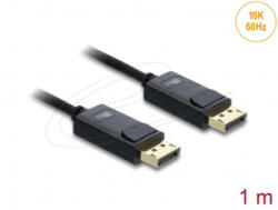Delock Koaxiális DisplayPort kábel 16K 60 Hz fonott borítással 1m (81671) (81671)