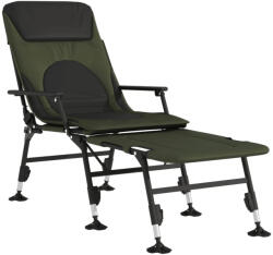 vidaXL Zöld Összecsukható Horgászágyszék Állítható Sárgyűjtő Lábbal