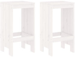 vidaXL 2 db Fehér Tömör Fenyőfa Bárszék 40X36X75 cm