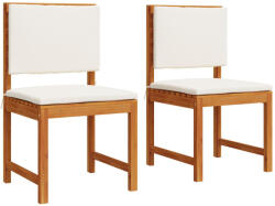 vidaXL Kerti Székek Karfa Nélkül Párnákkal 2 db Tömör Akác Fából