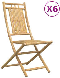 vidaXL 6 db Összecsukható Bambusz Kerti Szék 46x66x99 cm