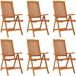 vidaXL 6 db Tömör Eukaliptuszfa Összecsukható Kerti Szék