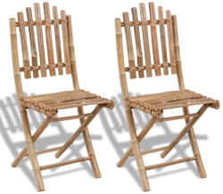 vidaXL 2 db Összecsukható Bambusz Kerti Szék