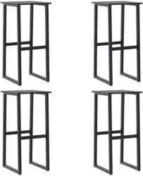vidaXL 4 db Fekete Porszórt Acél Bárszék 38x38x80 cm