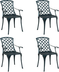 vidaXL Kerti Székek Rakható 4 db Zöld Öntött Alumínium