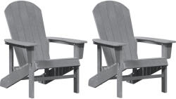 vidaXL Adirondack Székek 2 db Világosszürke 74X82X90 cm Hdpe