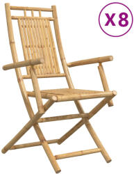 vidaXL 8 db Összecsukható Bambusz Kerti Szék 53x66x99 cm