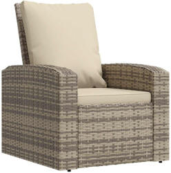 vidaXL Világosbarna Polyrattan Dönthető Kerti Szék Párnákkal