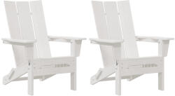vidaXL Összecsukható Adirondack Székek 2 db Fehér 74.5X80.5X90 cm Hdpe