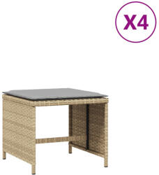 vidaXL 4 db Vegyes Bézs Polyrattan Kerti Szék Párnával 40X40X35 cm