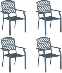 vidaXL Kerti Székek 4 db Összecsukható Antracit Acél
