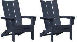 vidaXL Összecsukható Adirondack Székek 2 db Tengerészkék 74.5X80.5X90 cm Hdpe