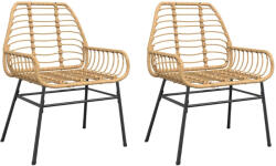 vidaXL 2 db Barna Polyrattan Kerti Szék