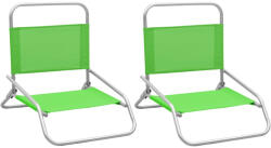 vidaXL 2 db Összecsukható Zöld Szövet Strandszék