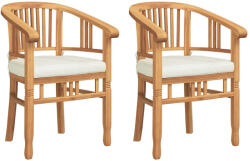 vidaXL Szék Párnával 2 db Barna 63x58x89 cm Tömör Teakfa