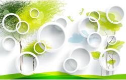 MÉDIA vászonfestmény, fák és körök, 60 x 40 cm (TABIMG0704)