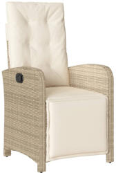 vidaXL Bézs Polyrattan Dönthető Kerti Szék Lábtartóval