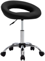 vidaXL Fekete Műbőr Gurulós Munkaszék