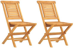 vidaXL 2 db Tömör Tíkfa Összecsukható Kerti Szék 47x63x90 cm