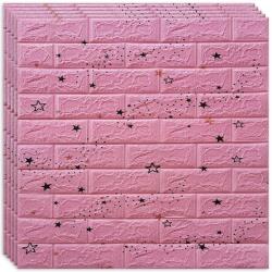 HOZRO 160 x HOZRO öntapadós 3D tapéta szett, téglautánzat modell, 86, 24 négyzetméter alapterületű, modern dizájn, nagyon könnyen felszerelhető, Pink Stars (TAPET54-160BUC)