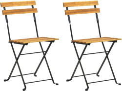 vidaXL 2 db Összecsukható Acél És Tömör Akácfa Kerti Szék