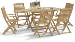 vidaXL 6 db Összecsukható Tömör Akácfa Kerti Szék 54, 5X58X90 cm