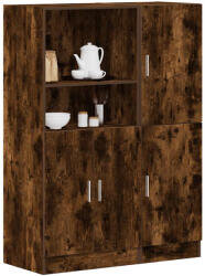 vidaXL 2 Részes Füstös Tölgy Színű Szerelt Fa Konyhaszekrény Garnitúra